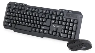 Image de Gembird | Ensemble de bureau | KBS-WM-02 | Ensemble clavier et souris | Sans fil | Souris incluse | US | Noir | USB | US | 450 g | Clavier numérique | Connexion sans fil