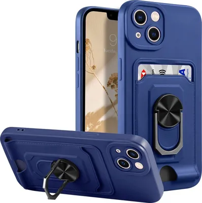 Produktbild von König Design Hülle kompatibel mit Apple iPhone 14 Kunststoff Soft Handyhülle - Handy Case Blau