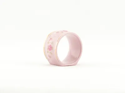 Zdjęcie produktu dla Obrączka na serwetkę, Sonata, różowa porcelana, kwiaty, Leander