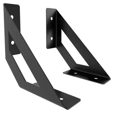 Produktbild von 2x sossai Design Regalträger Truss in Schwarzmatt 120x120mm Regalwinkel Bücherregal Konsole Regal Halter