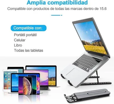 Image de Support ergonomique pour ordinateur portable, antidérapant, tiroir pour ordinateur portable