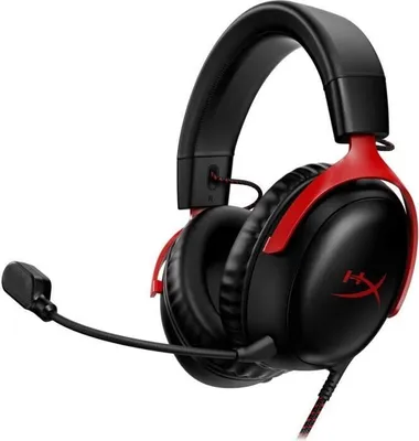 Immagine prodotto di Cuffie da gioco HyperX Cloud III, con cavo, per PC e console, nero/rosso