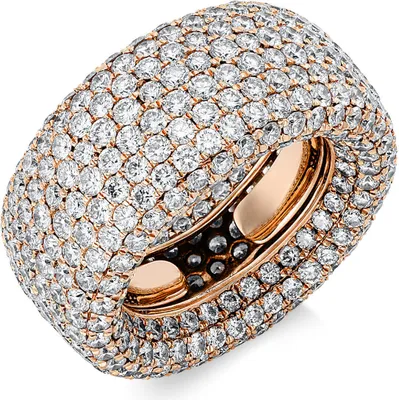 Produktbild von Pavé Ring aus 750 Gold Rotgold 490 Brillanten 10,72ct TW-VSI B:7,3mm Innenumfang 54mm  Ø17.2mm