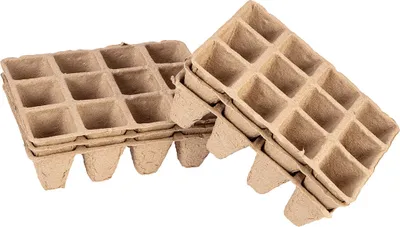Zdjęcie produktu dla VERTO Rozsadniki torfowe małe (3x4 otwory) 16 x 12 x 4.5 cm, 5 sztuk