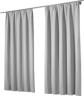Produktbild von heimtexland ® 2 Stück Thermo Verdunkelungsvorhänge Sonnenschutz Kälteisolierung Verdunkelungsgardinen Kräuselband Vorhang Typ139 Silber HxB 145 x 135 cm