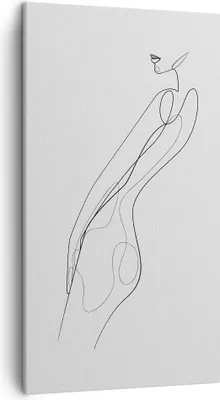Produktbild von Bild auf Leinwand - Leinwandbild - Einteilig - Kontur Frau Minimalismus - 45x80cm - Wand Bild - Wanddeko - Wandbilder - Leinwanddruck - Bilder - Wanddekoration - Leinwand bilder - PA45x80-4242