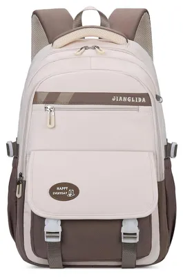 Produktbild von Mädchen Schulrucksack Damen Rucksack Wasserdicht Polyester 15,6 Zoll Laptop Tagesrucksack Braun