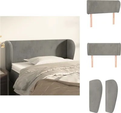 Produktbild von vidaXL Kopfteil mit Ohren Hellgrau 83x23x78/88 cm Samt -  Kopf- & Fußenden