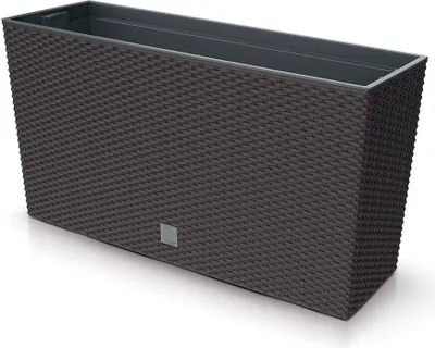 Immagine prodotto di Rato Case Vaso medio con vaso interno Vaso per piante Vaso per fiori per interni ed esterni Rettangolare in plastica 770x235x406mm Umbra
