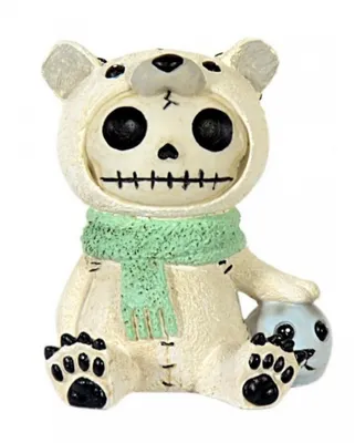 Produktbild von Kleine Polar Bär Figur - Skelettfigur für Sammler von Furrybones Figuren