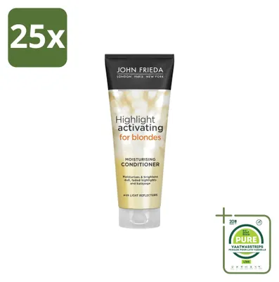 Immagine prodotto di 25 confezioni di balsamo illuminante Sheer Blonde di John Frieda - 250 ml - confezione grande - 25 pezzi