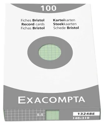 Productafbeelding van EXACOMPTA indexkaarten, formaat DIN A5, geruit, groen
