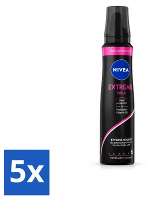 Produktbild von 5 x NIVEA Haarschaum Extreme Hold - 150 ml - Vorteilspackung - 5 Stücke