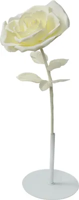 Zdjęcie produktu dla Clayre & Eef Dekoracja Róża Ø 23x80 cm Biały Plastik