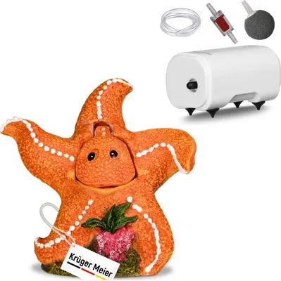 Image de Kruger Meier Happy Starfish Set – Décoration avec aérateur pour aquarium