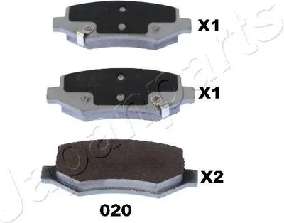 Produktbild von JAPANPARTS Bremsbeläge Satz Hinten Bremsklötze PP-020AF