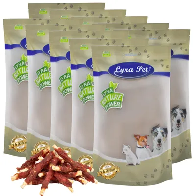 Produktbild von 10 kg Lyra Pet® Kaurollen mit Entenbruststreifen