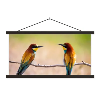 Produktbild von MuchoWow® Textilposter Vögel - Bienenfresser - Tiere 120x60 cm mit schwarzem Rahmen - Dekoration Schlafzimmer