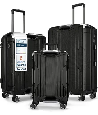 Produktbild von 4FLY Aluminium-Rahmen Hartschalen Reisekoffer Set 3-teilig Ultraleicht (M/L/XL) aus PC+ABS – mit TSA-Schloss, 4 Spinner-Doppelrollen, Handgepäck