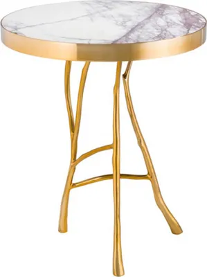 Produktbild von Casa Padrino Luxus Art Deco Designer Beistelltisch Gold mit weißem Marmor 50 x H 58 cm - Luxus Hotel Tisch