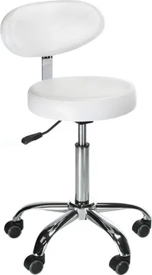 Produktbild von Kosmetikhocker mit Rückenlehne BD-9934 weiß