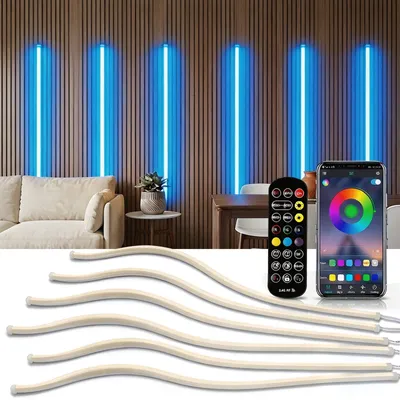 RGB-LED-Streifen für Akustikpaneele, 6x100 cm, dimmbar, Musik-Sync