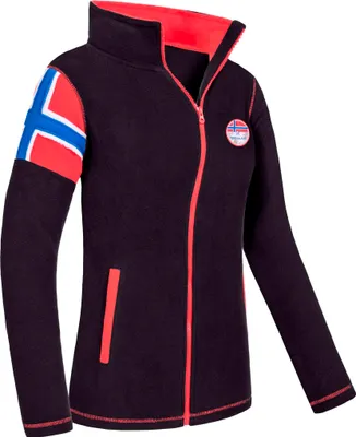 Produktbild von Nebulus Fleecejacke REAL Damen, warme Fleece Jacke, mit langem Full-Zip Reißverschluss, P6724 - Damen, schwarz-rot, S/36