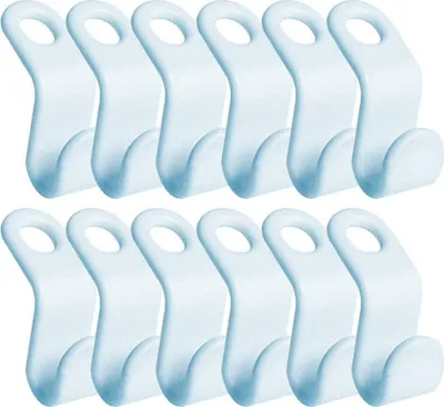 Produktbild von WYAN Kleiderbügel-Verbindungshaken, 56 Stück, 1,65 x 0,75 Zoll, platzsparend, Kleiderbügelhaken, für Kleiderbügel, zum Verbinden von Kleiderbügeln, platzsparend (Himmelblau)
