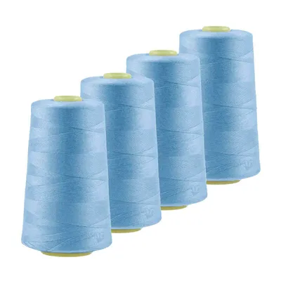 Produktbild von 4 x 4572m Qualitäts Overlock-Garn Overlock-Nähgarn  Farbe 781 - 820, Farbe:A811 kristallblau