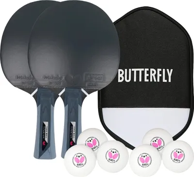 Produktbild von Butterfly 2 x Timo Boll Titanium Tischtennisschläger + Hülle + 6 x 40+ 3*** Bälle