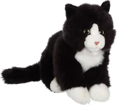 Produktbild von Plüschtier Katze Mimiz, 28 cm, Schwarz & Weiß, Realistisch