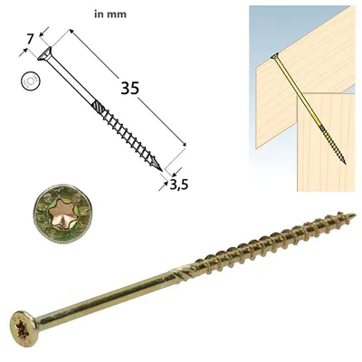 Produktbild von DMX - Holzbauschrauben Torx mit Senkkopf CS 3,5x35 mm - TORX Zink galvanisiert