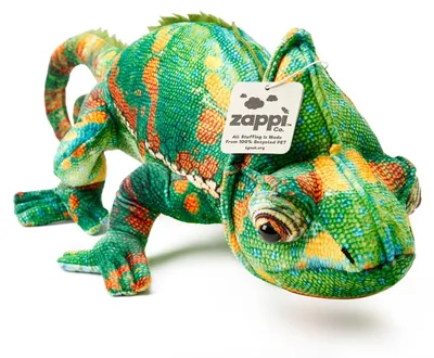Productafbeelding van Pluche knuffel, 55 cm, met printontwerp: groene kameleoon