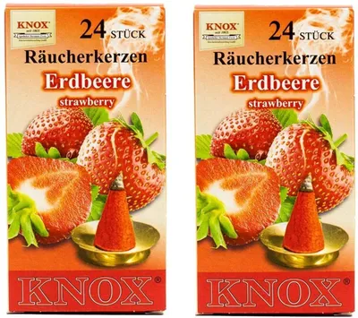 Produktbild von KNOX Räucherkerzen 2er Set: Erdbeere - Inhalt jeweils 24 Stück, Größe M (Standard) - 013370