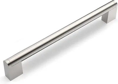 Productafbeelding van Unyqoos® Set van 10 meubelgrepen – Roestvrij staal, geborsteld nikkel, geschikt voor kasten en keukens, afstand tussen de gaten: 192 mm