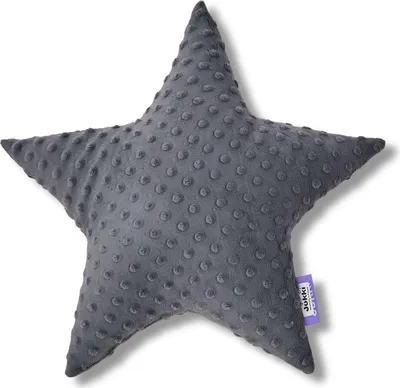 Produktbild von Graues Minky Sternkissen 40x40 cm, verklumpungsfreie Füllung,  Europe