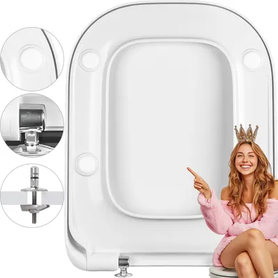 Produktbild von Toilettensitz kompatibel mit Roca Gap, WC Sitz aus antibakteriellem Duroplast, Toilettendeckel mit Absenkautomatik Soft Close SLIM