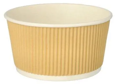 Produktbild von Suppenbecher, Pappe rund 720 ml Ø 13,5 cm · 7,3 cm braun/weiss Ripple Wall
