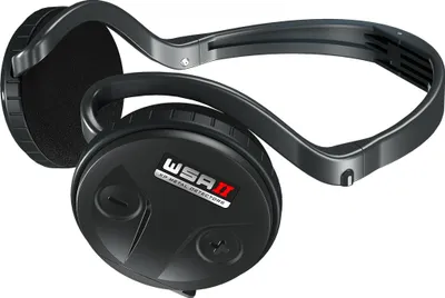 A pair of black headphones with a silver headband, shown against a white background.