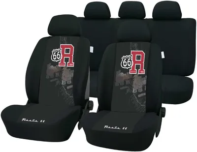 Produktbild von Auto Sitzbezug Set Route 66 schwarz Sitzbezüge Schonbezüge für vorne universal ABE