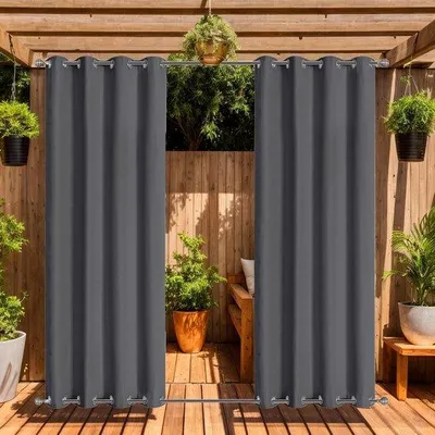 Obrázok produktu pre Vodotesná vonkajšia záclona, tmavošedá, 140 cm
