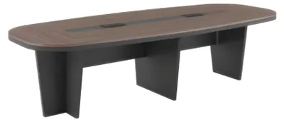 Produktbild von Moderner Konferenztisch braune Holzplatte ovale Tischplatte Sitzungstisch