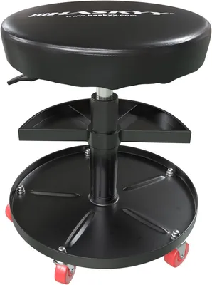 Produktbild von Arbeitshocker, 38,5 cm, 135 kg, höhenverstellbar, schwarz, für Garage