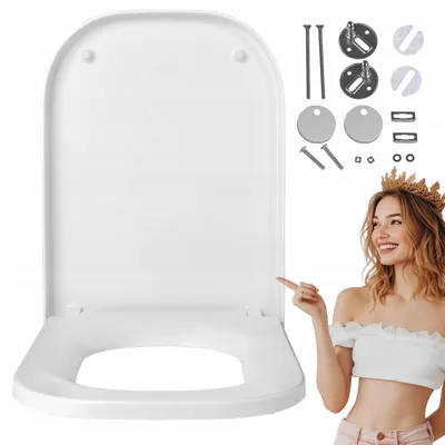 Produktbild von WC Sitz - Toilettensitz - für Roca Gap - 35 X 45,5 Cm - Antibakteriell - Selbstschließend - Abnehmbar - Toilettendeckel