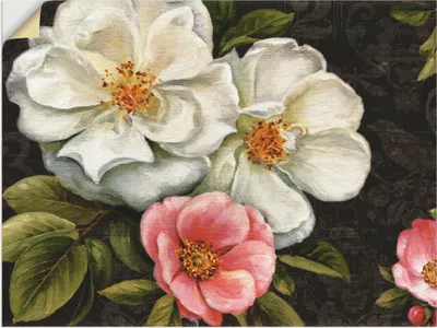 Produktbild von ARTland Wandbild, selbstklebend Blumen Damast I Größe: 120x90 cm