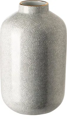 Produktbild von Gilde FINK, Vase, Roy, Porzellan, weiß, hellgrau, VE 2, D. 12 cm Höhe: 26.00 cm Breite: 18.00 cm Tiefe: 18.00cm Durchmesser: 12.00 cm 64137
