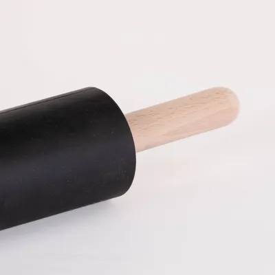 Image de Rouleau à pâte en silicone, avec poignées en bois, 40 cm