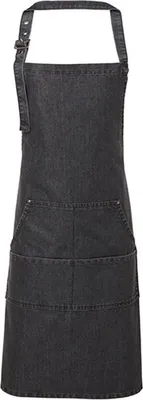 Zdjęcie produktu dla Premier Workwear PR126 | Jeans Stitch Denim Bib Apron - 72 x 86 cm - Kolor: Black Denim (ok. Pantone 433) - Rozmiar: 72 x 86 cm