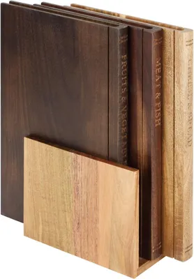 Imagen del producto de Juego de 3 tablas de cortar de madera con soporte, antideslizantes, de 3 tamaños diferentes, para la cocina