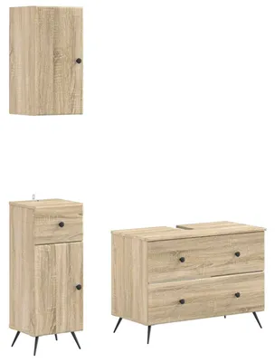 Zdjęcie produktu dla Komplet szafek łazienkowych BREDA, 3-częściowy, wykończenie Sonoma (imitacja dębu Sonoma)